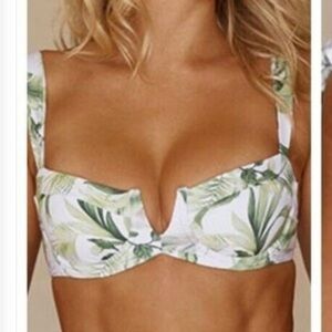 Monday Swimwear Leaf Print Bikini Top